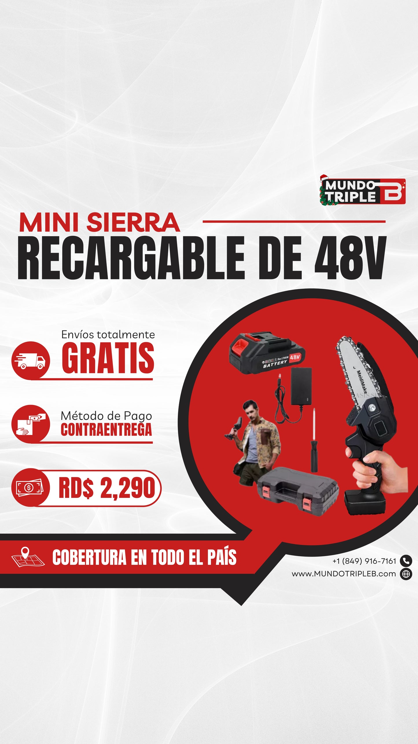 MINI MOTOSIERRA A BATERÍA DE 48V: Motor sin escobillas potencia, eficiencia y menor mantenimiento