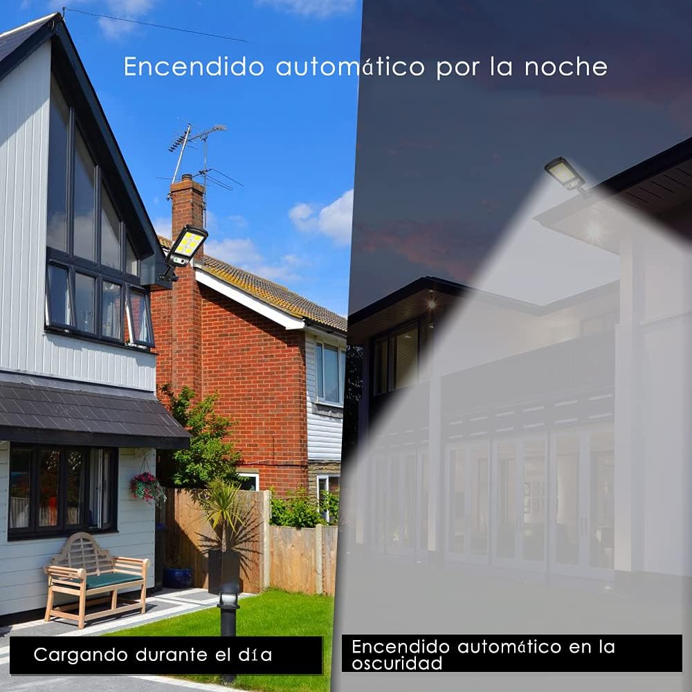 EcoLuz Pro™ Luz Solar de Exterior con Control Remoto - 120 LED Ultra Brillantes | IP65 Impermeable | Sensor de Movimiento