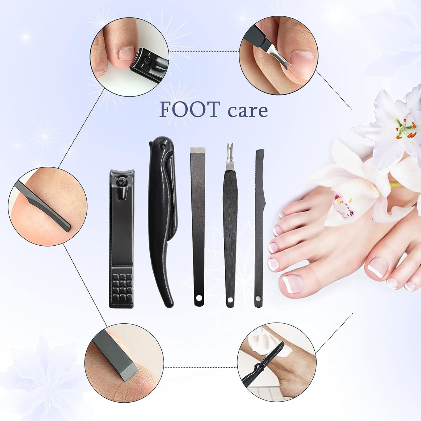 KIT DE MANICURA Y PEDICURA PROFESIONAL 15 EN 1 PARA CORTES PRECISOS Y SIN ESFUERZOS - SteelCare Manicure™