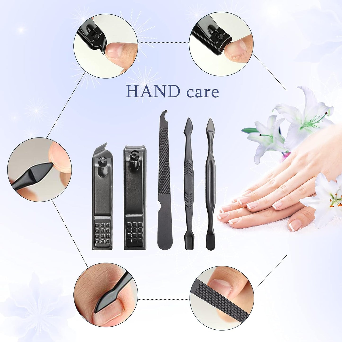 KIT DE MANICURA Y PEDICURA PROFESIONAL 15 EN 1 PARA CORTES PRECISOS Y SIN ESFUERZOS - SteelCare Manicure™