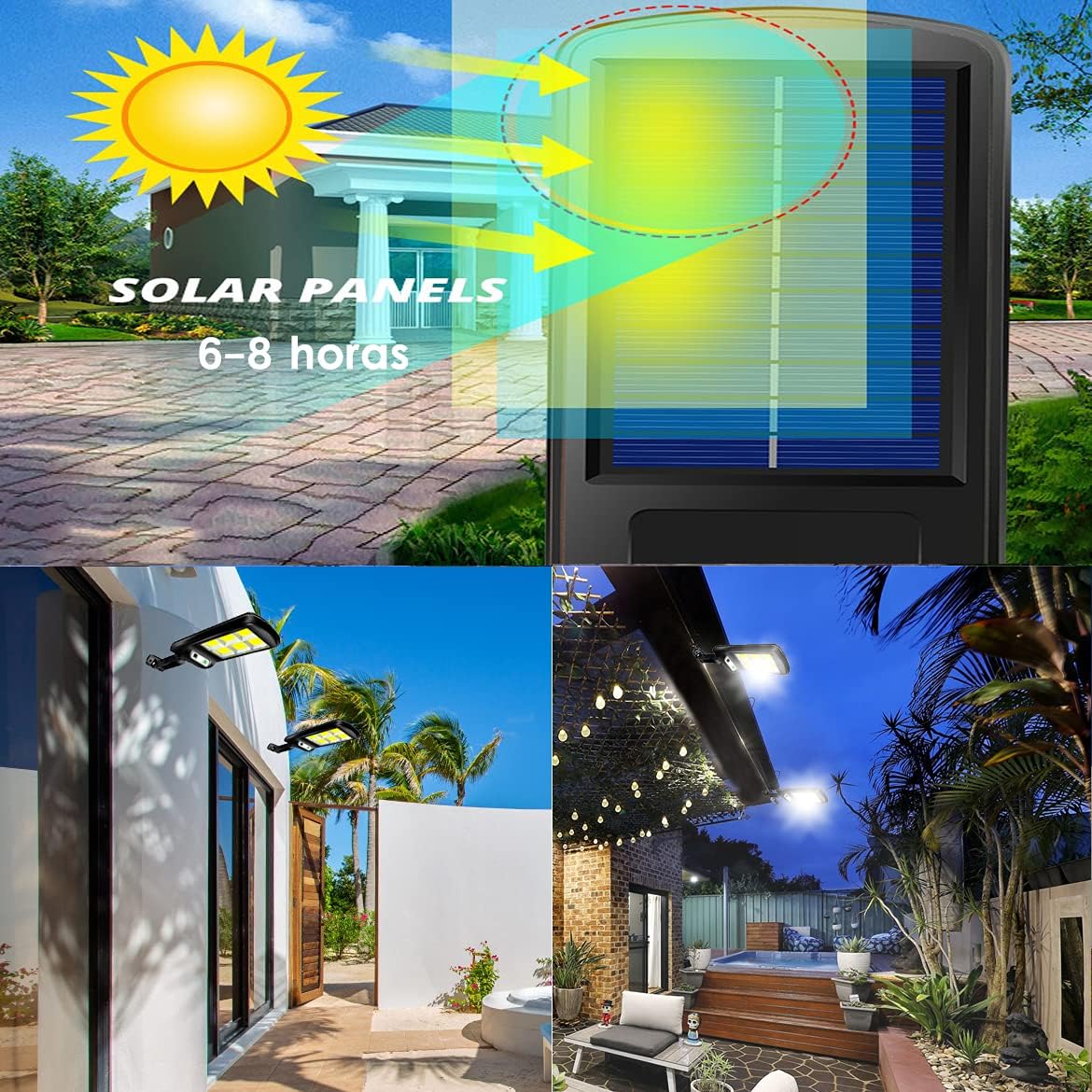 EcoLuz Pro™ Luz Solar de Exterior con Control Remoto - 120 LED Ultra Brillantes | IP65 Impermeable | Sensor de Movimiento