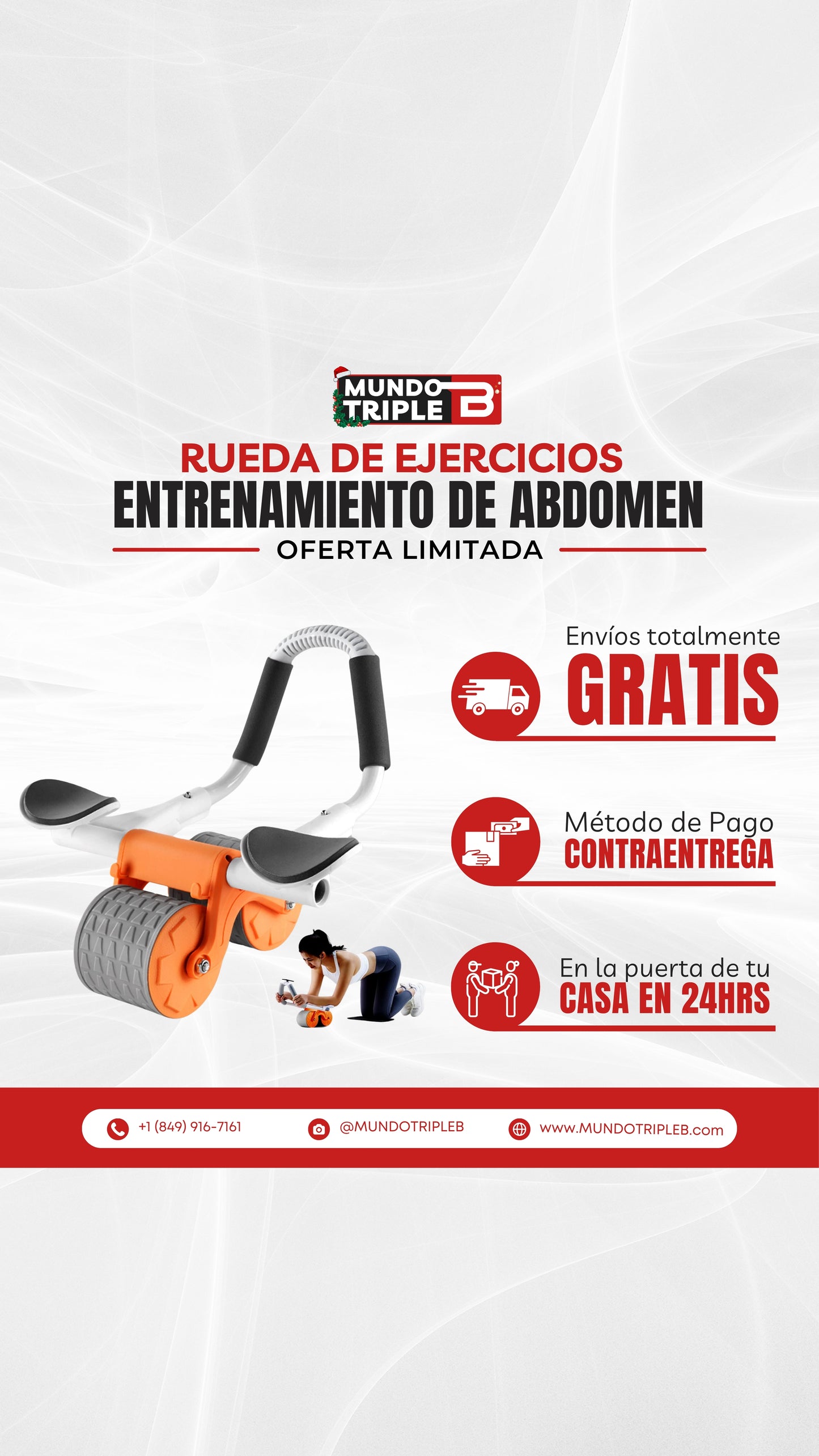 RUEDA ABDOMINAL CON REBOTE AUTOMÁTICO: Silencioso, resistente y eficaz | Entrena sin preocupaciones