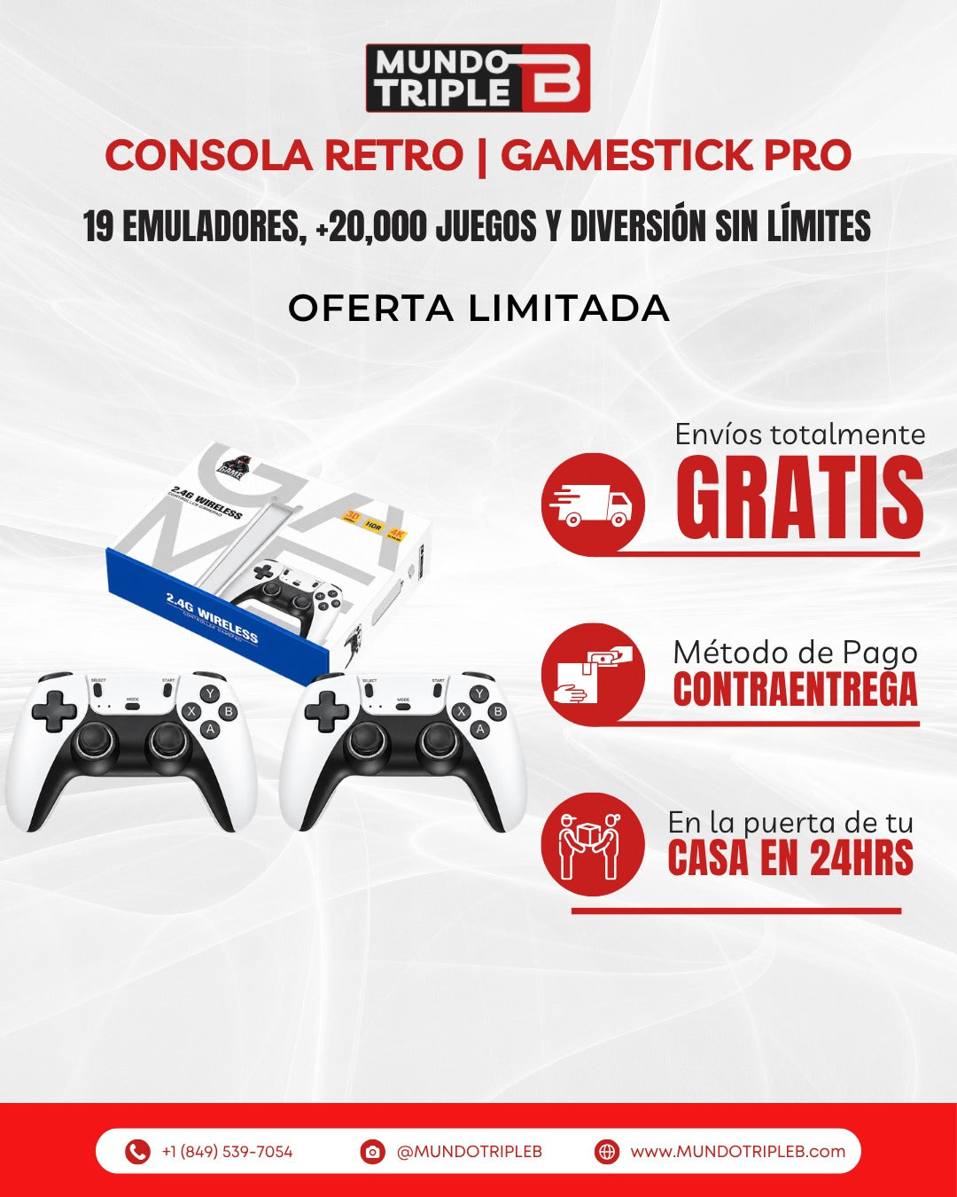 GameStick Pro™| 19 Emuladores, +20,000 Juegos y Diversión Sin Límites