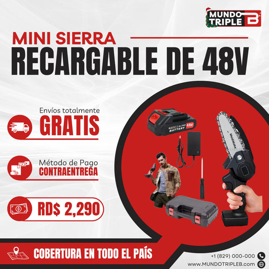 MINI MOTOSIERRA A BATERÍA DE 48V: Motor sin escobillas potencia, eficiencia y menor mantenimiento