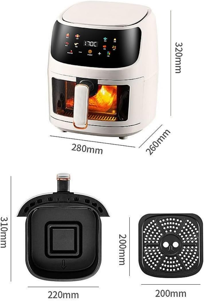 SilverCrest™ Freidora de Aire de 8 Litros con tecnología de calor 360° y pantalla táctil para una experiencia premium