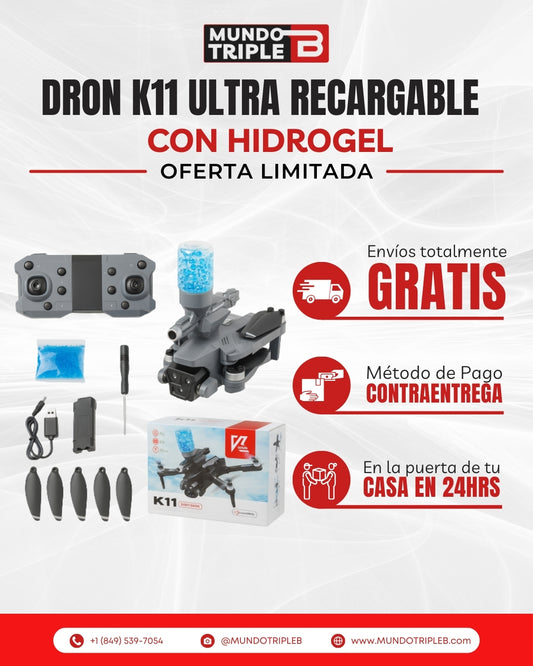 DRON K11 ULTRA RECARGABLE | con Hidrogel Vuela, Dispara y Domina el Cielo