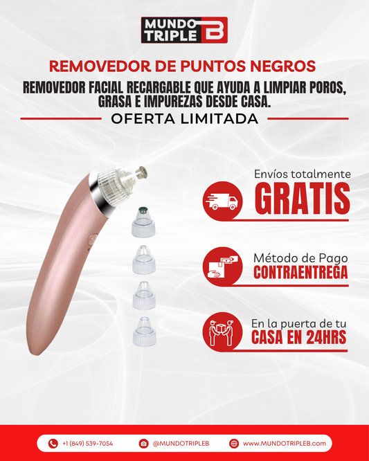 Removedor de Puntos Negros Recargable | Despídete de los Puntos Negros y Luce una Piel Más Limpia en Minutos