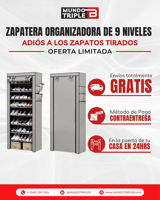 Zapatera Organizadora de 9 Niveles | Más orden en menos espacio: Adiós a los zapatos tirados