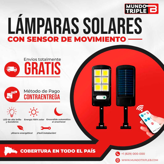EcoLuz Pro™ Luz Solar de Exterior con Control Remoto - 120 LED Ultra Brillantes | IP65 Impermeable | Sensor de Movimiento