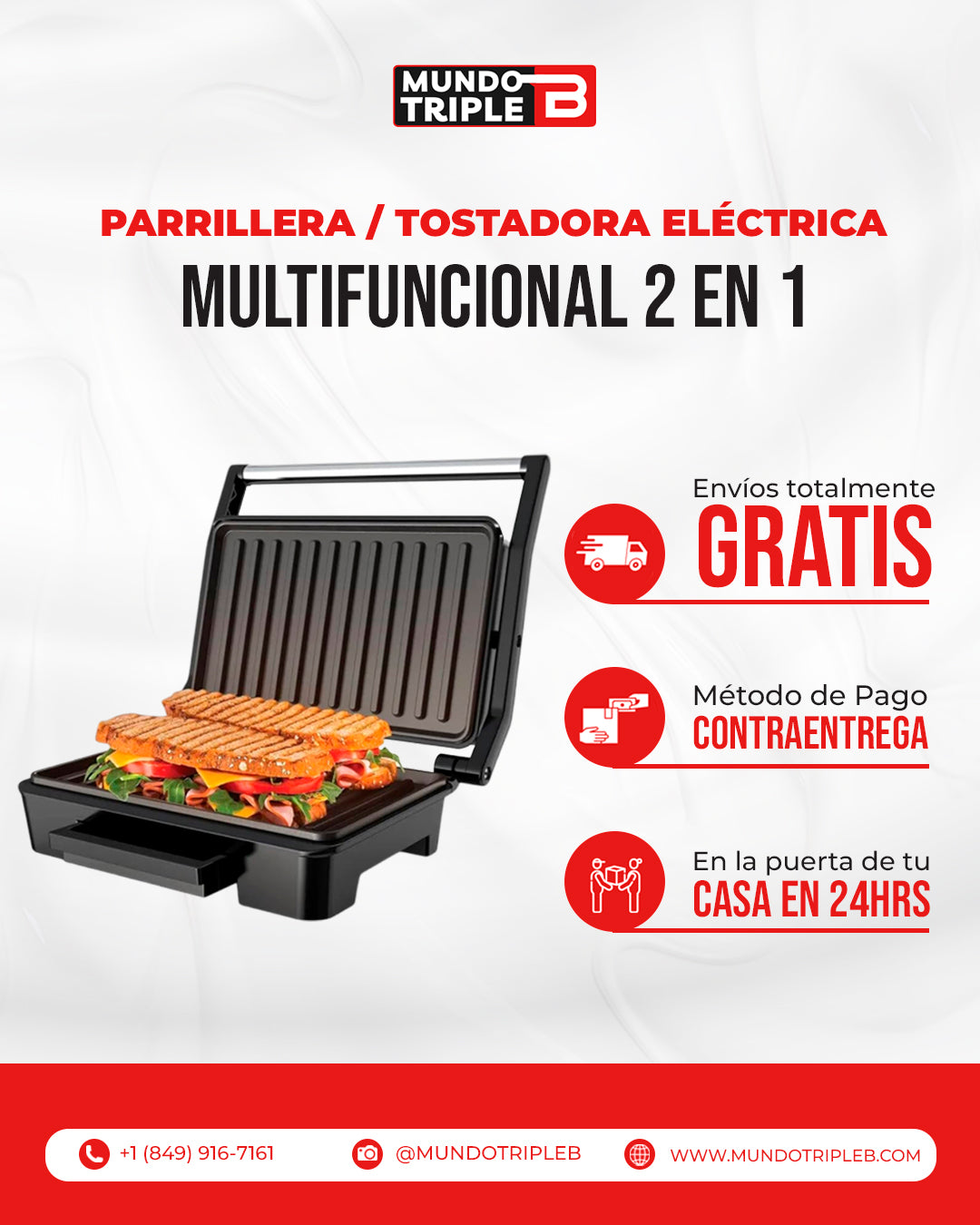 Tostadora y Parrillera Eléctrica Kocina Express™ | Cocina Rápida y Limpia con esta Parrillera Eléctrica 2 en 1