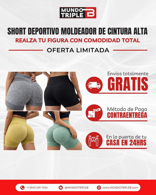 Short Deportivo Moldeador de Cintura Alta | Realza tu figura con comodidad total