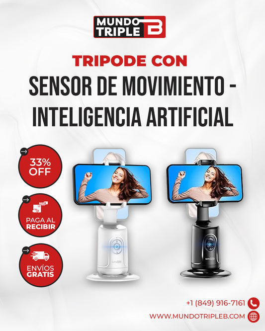Trípode inteligente con sensor de movimiento AutoTrack™ |  Trípode con IA – Control por gestos, sin apps, ideal para creadores